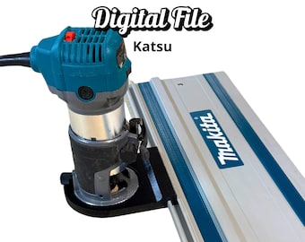 Router Adapter for KATSU Trim Router | Fits Makita Guide Rail | STL + 3MF Files