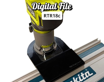 Router Adapter for Ryobi RTR18C | Fits Makita Guide Rail | STL + 3MF Digital Files