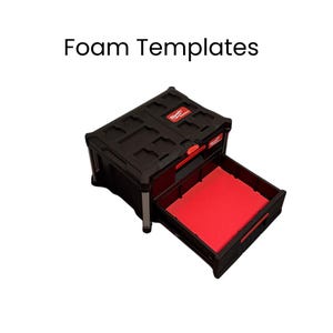 Plantilla de inserción de espuma de dos cajones Milwaukee Packout (DXF)