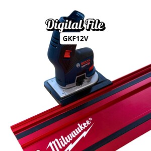 Adaptador para tupia Bosch GKF 12V | Compatível com trilho Milwaukee GR1400 | Arquivos digitais STL + 3MF