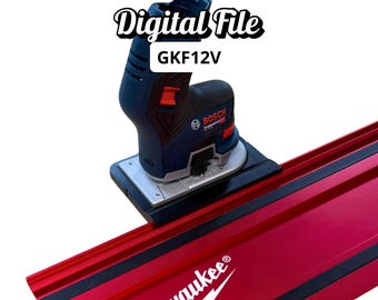 Router Adapter for Bosch GKF 12V | Fits Milwaukee GR1400 Rail | STL + 3MF Digital Files
