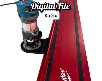 Router Adapter for KATSU Trim Router | Fits Milwaukee GR1400 Guide Rail | STL + 3MF Files