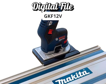 Router Adapter for Bosch GKF 12V | Fits Makita Guide Rail | STL + 3MF Digital Files