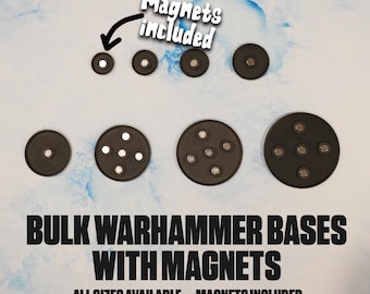 Bases magnéticas em lote para miniaturas de jogos de guerra de mesa | ÍMÃS INCLUÍDOS (25 mm–160 mm)
