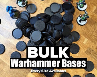 Bases en miniatura para juegos de guerra de mesa / Bases redondas de plástico (25 mm–100 mm)