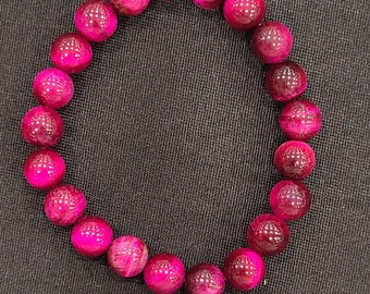 Pink Tiger eye bracelet small(20 beads)