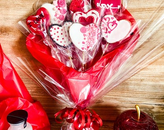 Bouquet de biscuits cœurs