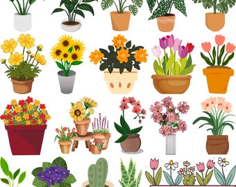 Flower Pot Svg Bundle, Plant Svg Bundle, Potted Plant SVG Bundle, Potted Plant Vector, Potted Plant Silhouettes, Potted Plants Clipart,
