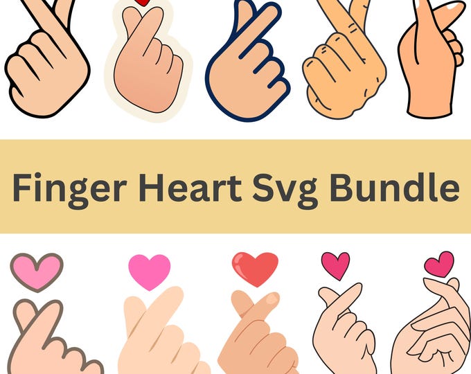 Finger Heart Animals Clipart, Watercolor Cute Animal, Korean Finger ...