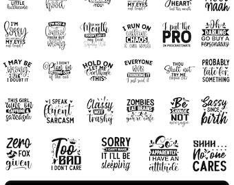 Sarcastic svg bundle, Funny sarcasm svg, Funny quotes svg, Sarcastic sayings png, Sassy svg, Cricut files