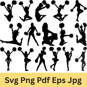 Cheerleader Svg Bundle, Cheerleader Cut Files for Cricut, Cheerleader Silhouette, Cheerleader Clipart, Cheer svg, Cheerleading svg
