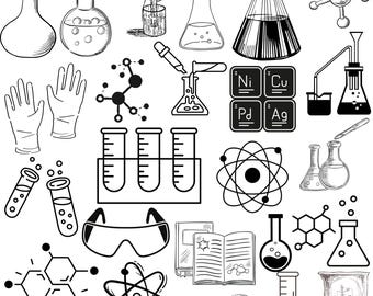 Bundle SVG chimie, tube à essai chimique Svg, clipart chimie, chimie SVG coupe fichiers pour Cricut, chimie PNG Bundle, vecteur