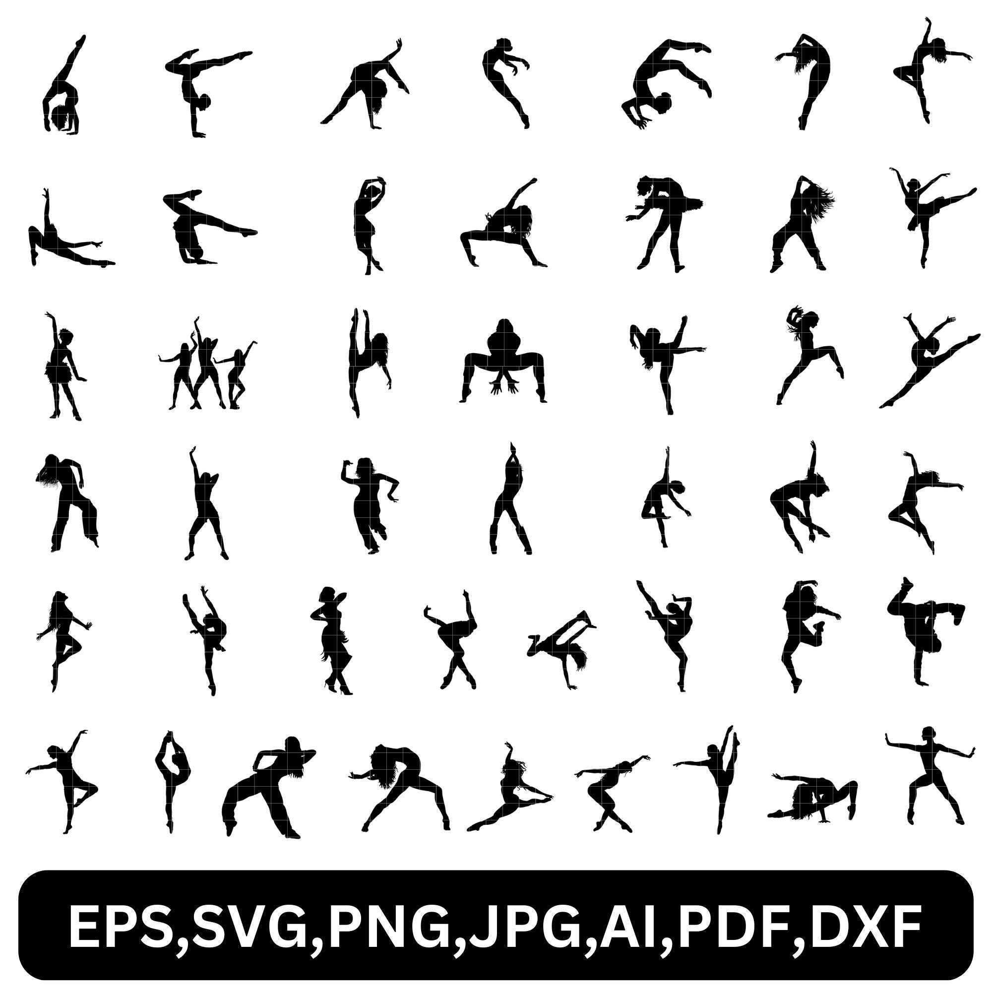 Dance Svg Bundle, Dance Silhouette, Dancers Svg, Dancer Silhouette ...