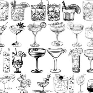 Cocktail SVG Bundle, Cocktail vector, Cocktail cut files, Cocktails for Cricut, Drinks svg, Cocktail Clipart, Shot Glass Svg,