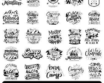 File svg per campeggio, svg per campeggiatore felice, svg per campeggio divertente, svg per maglietta da campeggio, svg per vita in campeggio, svg per escursionismo, svg per falò, svg per avventura, Cricut