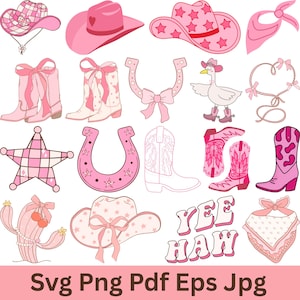 Cowgirl SVG Bundle, Disco Cowgirl Svg, Cow Skull Svg, Western Svg, Cowgirl Boots Svg, Country Girl Svg, Yeehaw Svg, Rodeo Svg, Horshshoe Svg