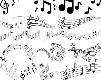 Music Notes Svg Bundle, Music Notes Cut Files For Cirut, Music Notes Silhouette, Music Notes Clipart, Music Notes Vector, Musician Svg