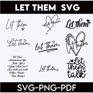 Let Them SVG Bundle, Inspirierende Zitate svg, Mentale Gesundheit svg für T-Shirt, Selbstliebe svg design, Keep Shining svg, inspirierende Png/svg