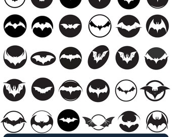 Halloween Bat SVG Bundle, Bat Silhouette Clip Art (Cut Files)