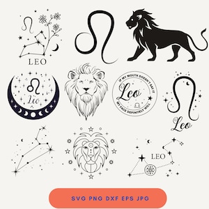 Lion Svg, Svg Lion, collier Lion, Svg Le Roi Lion, Svg Cancer, Vierge, Svg Gémeaux, Svg signe du zodiaque, Svg mystique, Svg zodiaque, sorcière Svg