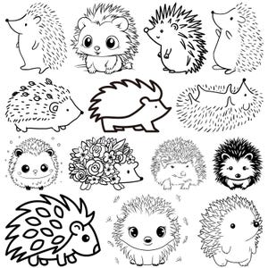 Hedgehog Svg Bundle , Hedgehog Cut Files for Cricut, Wood Animal svg,Hedgehog outline, Hedgehog Clipart, Hedgehog Silhouette,