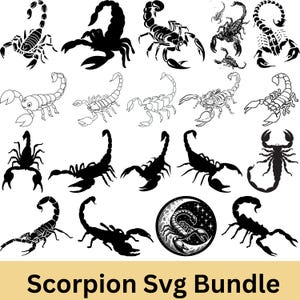 Scorpion Bundle Svg, Scorpion Clipart, Scorpion Svg, Scorpion Cut File For Circut,Scorpion eps, Scorpion vector, Scorpion Silhouette