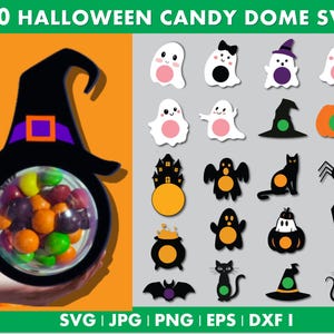 Halloween Candy Dome Svg Bundle, Candy Ornaments SVG, Trick or Treat Gifts, SVG for Sweet Delights, Ornamental Sweets, instant download.