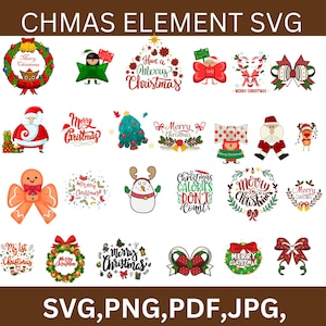 Paquete de Svg de Navidad retro, diseño de camiseta navideña campestre, clipart, Papá Noel png, Hola Navidad png, diseño de sublimación Cricut,