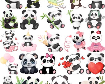 Panda SVG Bundle, Panda Clipart, Panda Silhouette. Panda Face Svg, Panda SVG Cut Files for Cricut, Cute Panda Svg, Panda Monogram,