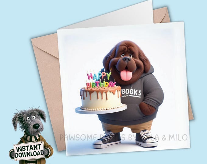 Printable Birthday Card | Digital Download Greeting Card | Print, Cut, Fold | Pop it in an envelope and send a smile to show you care