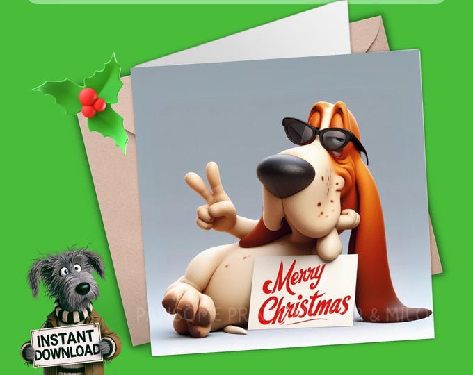 Printable Christmas Card | Digital Download Greeting Card | Print, Cut, Fold | Pop it in an envelope and send a smile to show you care