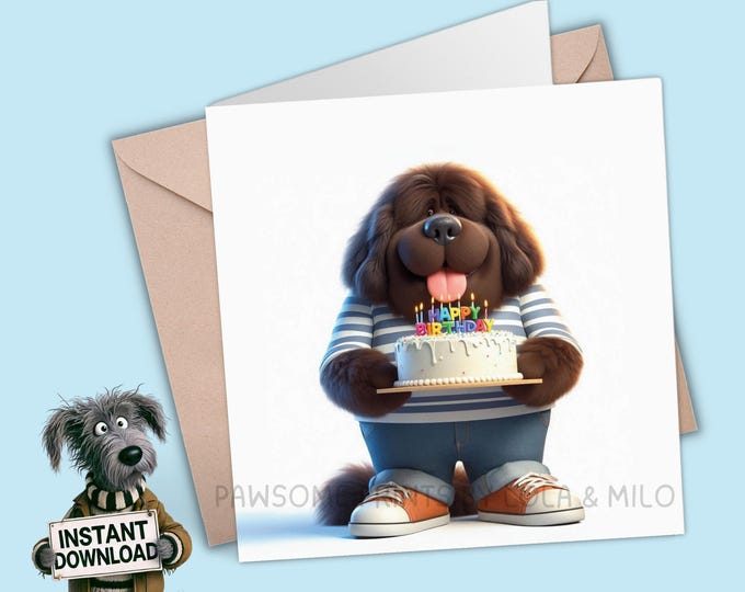Printable Birthday Card | Digital Download Greeting Card | Print, Cut, Fold | Pop it in an envelope and send a smile to show you care