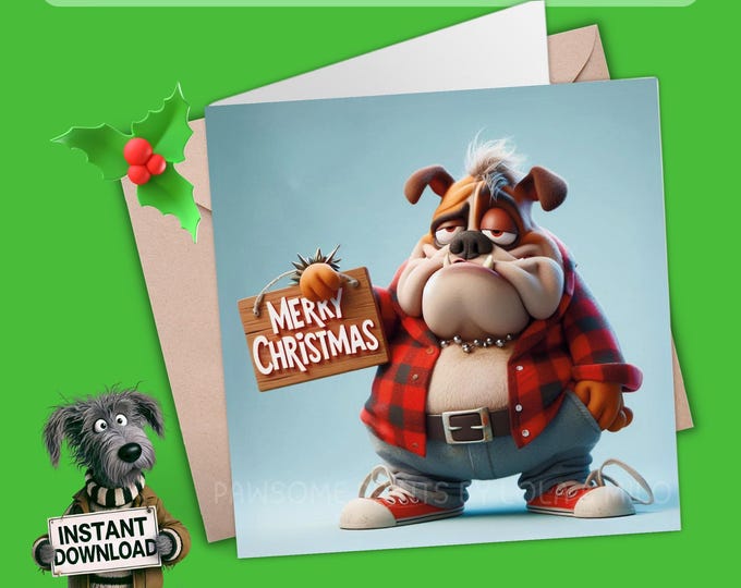 Printable Christmas Card | Digital Download Greeting Card | Print, Cut, Fold | Pop it in an envelope and send a smile to show you care