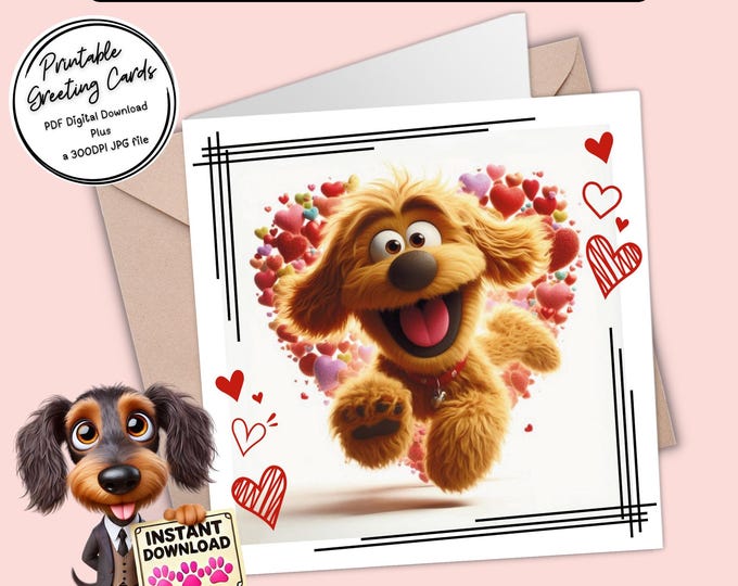 Printable Card Valentines Day inspired | share the love | Digital Download Greeting Card | Plus the 300dpi JPGs for your creative ideas