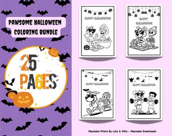 Funny Dog Coloring Pages: 50 Pawsome Halloween Printables (Digital Download)