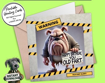 Printable Birthday Card | Digital Download Greeting Card | Print, Cut, Fold | Plus the 300dpi images for your other creative ideas