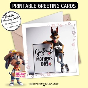 Muttertagskarte für Schäferhund | Spaß & Flirty druckbare Grußkarte | Plus 300dpi JPGs für Ihre eigenen Kreationen oder digital zu senden