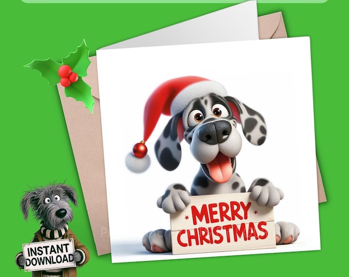 Printable Christmas Card | Digital Download Greeting Card | Print, Cut, Fold | Pop it in an envelope and send a smile to show you care