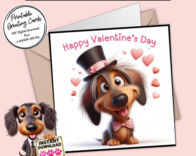 Printable Valentines Day Card | Spread Love & Smiles | Digital Download Greeting Card | Plus the 300dpi JPGs for your creative ideas