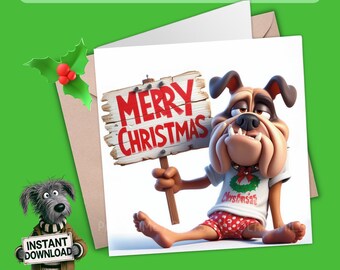Printable Christmas Card | Digital Download Greeting Card | Print, Cut, Fold | Pop it in an envelope and send a smile to show you care