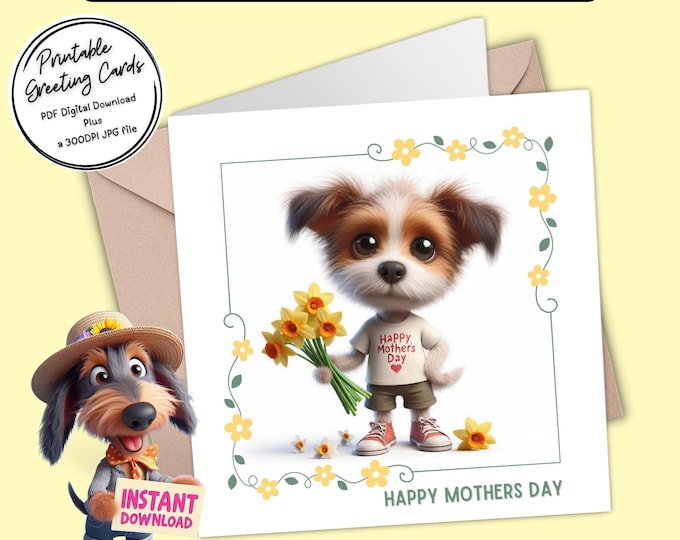Happy Mother’s Day Card | Print at home or Send digitally | Printable Greeting Card Plus 300dpi JPGs for your creative ideas