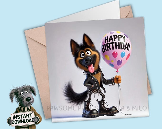 Printable Birthday Card | Digital Download Greeting Card | Print, Cut, Fold |  Pop it in an envelope and send a smile to show you care