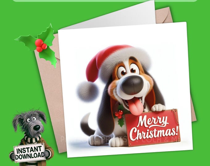 Printable Christmas Card | Digital Download Greeting Card | Print, Cut, Fold | Pop it in an envelope and send a smile to show you care