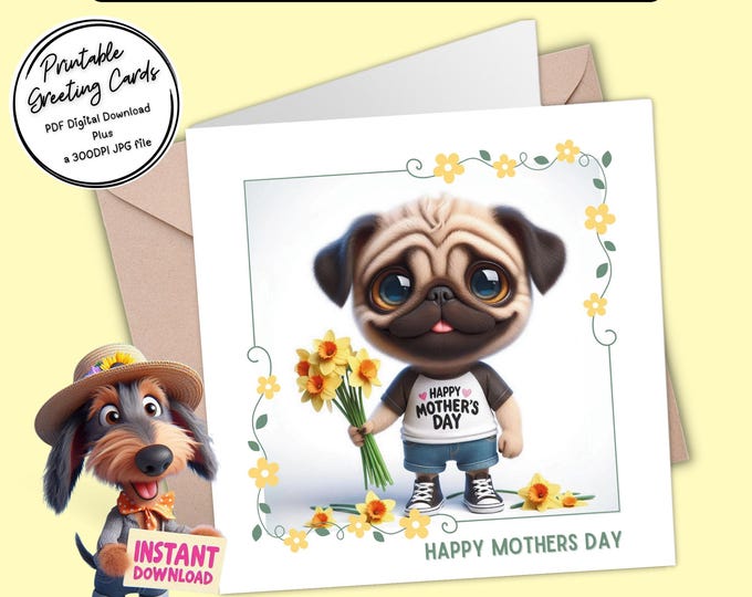 Happy Mother’s Day Card | Print at home or Send digitally | Printable Greeting Card Plus 300dpi JPGs for your creative ideas