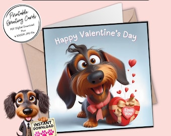 Printable Valentines Day Card | Spread Love & Smiles | Digital Download Greeting Card | Plus the 300dpi JPGs for your creative ideas