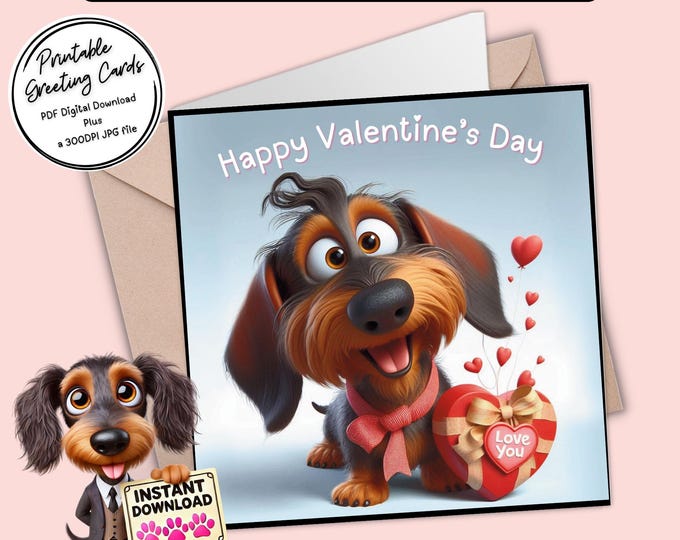 Printable Valentines Day Card | Spread Love & Smiles | Digital Download Greeting Card | Plus the 300dpi JPGs for your creative ideas