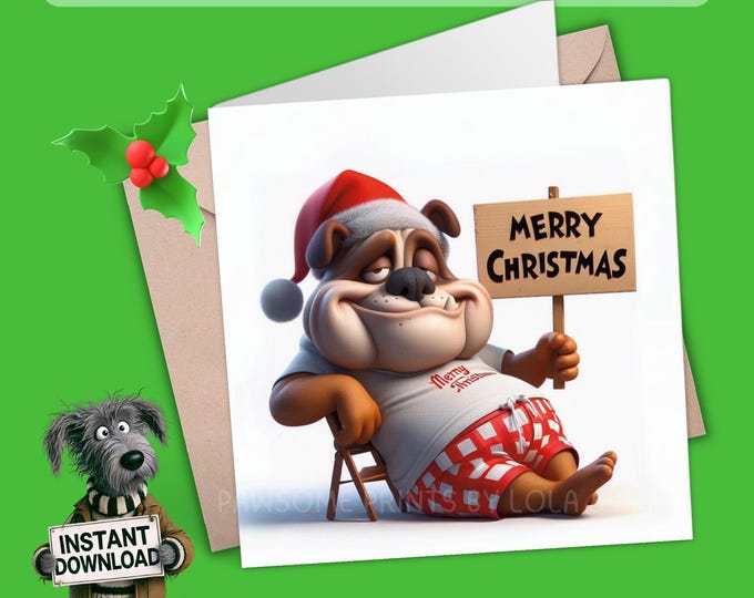 Printable Christmas Card | Digital Download Greeting Card | Print, Cut, Fold | Pop it in an envelope and send a smile to show you care