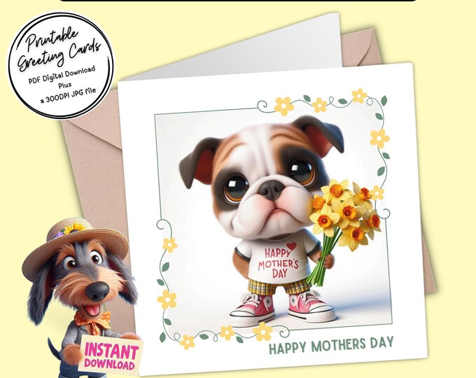 Happy Mother’s Day Card | Print at home or Send digitally | Printable Greeting Card Plus 300dpi JPGs for your creative ideas