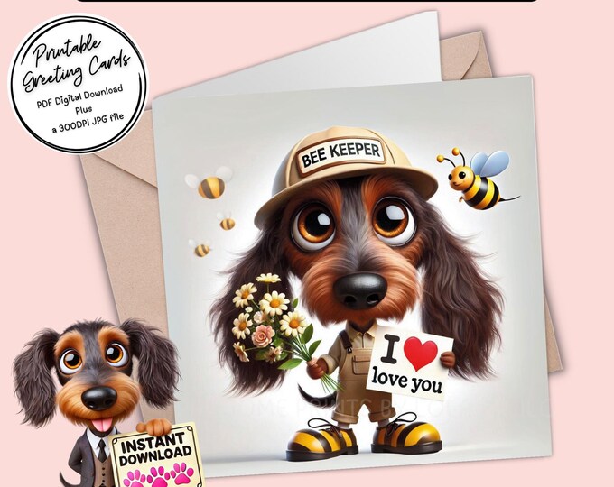 Printable Valentine/I love You Card | Digital Download Greeting Card | Print, Cut, Fold | Plus the 300dpi image for your creative ideas