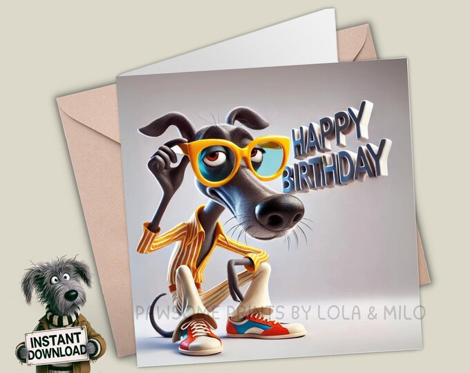 Printable Birthday Card | Digital Download Greeting Card | Print, Cut, Fold | Plus the 300dpi image for your other creative ideas